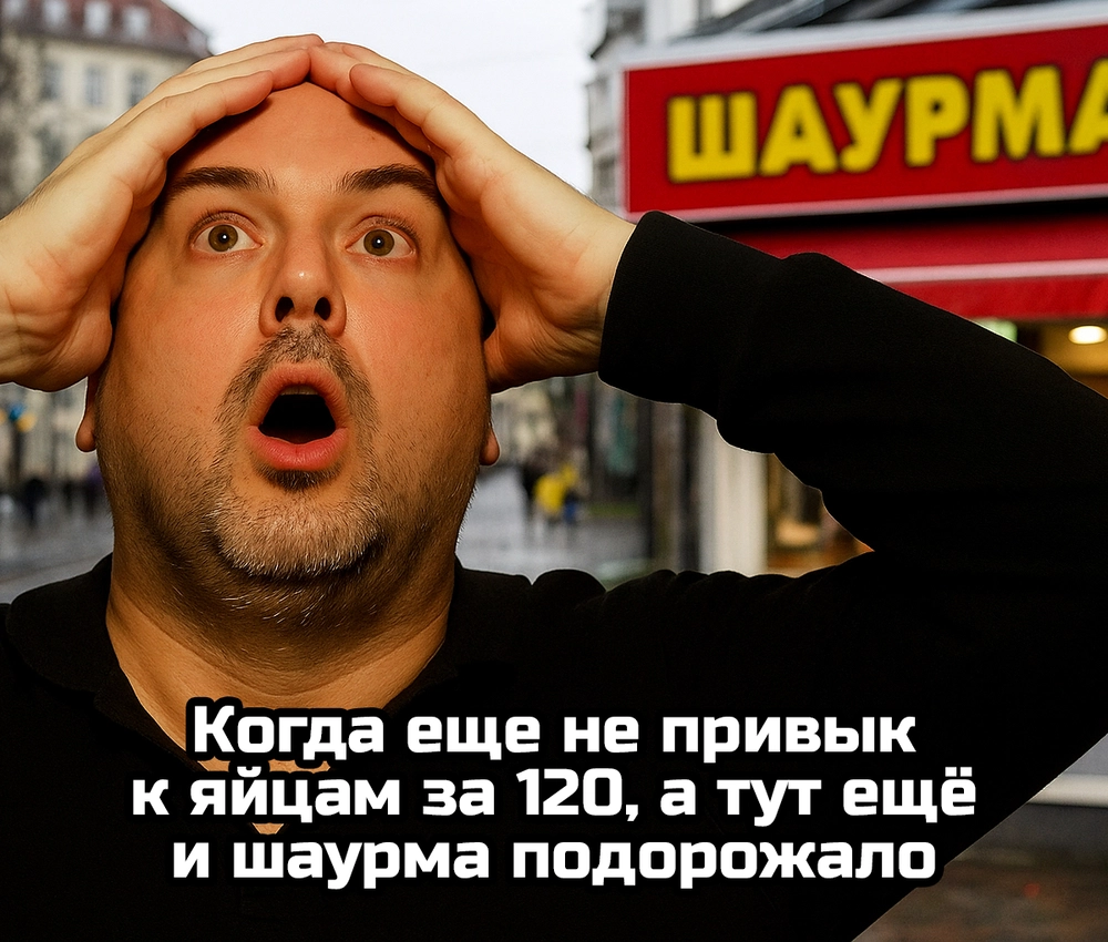 Когда ещё не привык к яйцам за 120, а тут ещё и шаурма подорожало
