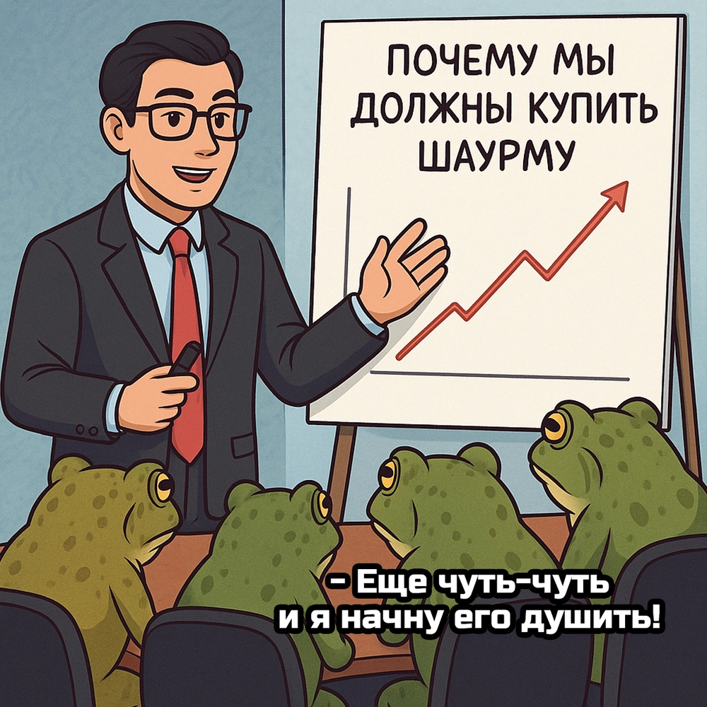 Почему мы должны купить шаурму -Ещё чуть-чуть и я начну его душить!