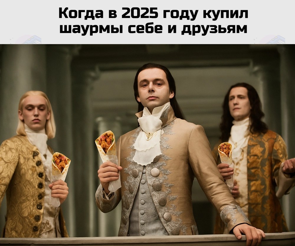 Когда в 2025 году купил шаурмы себе и друзьям