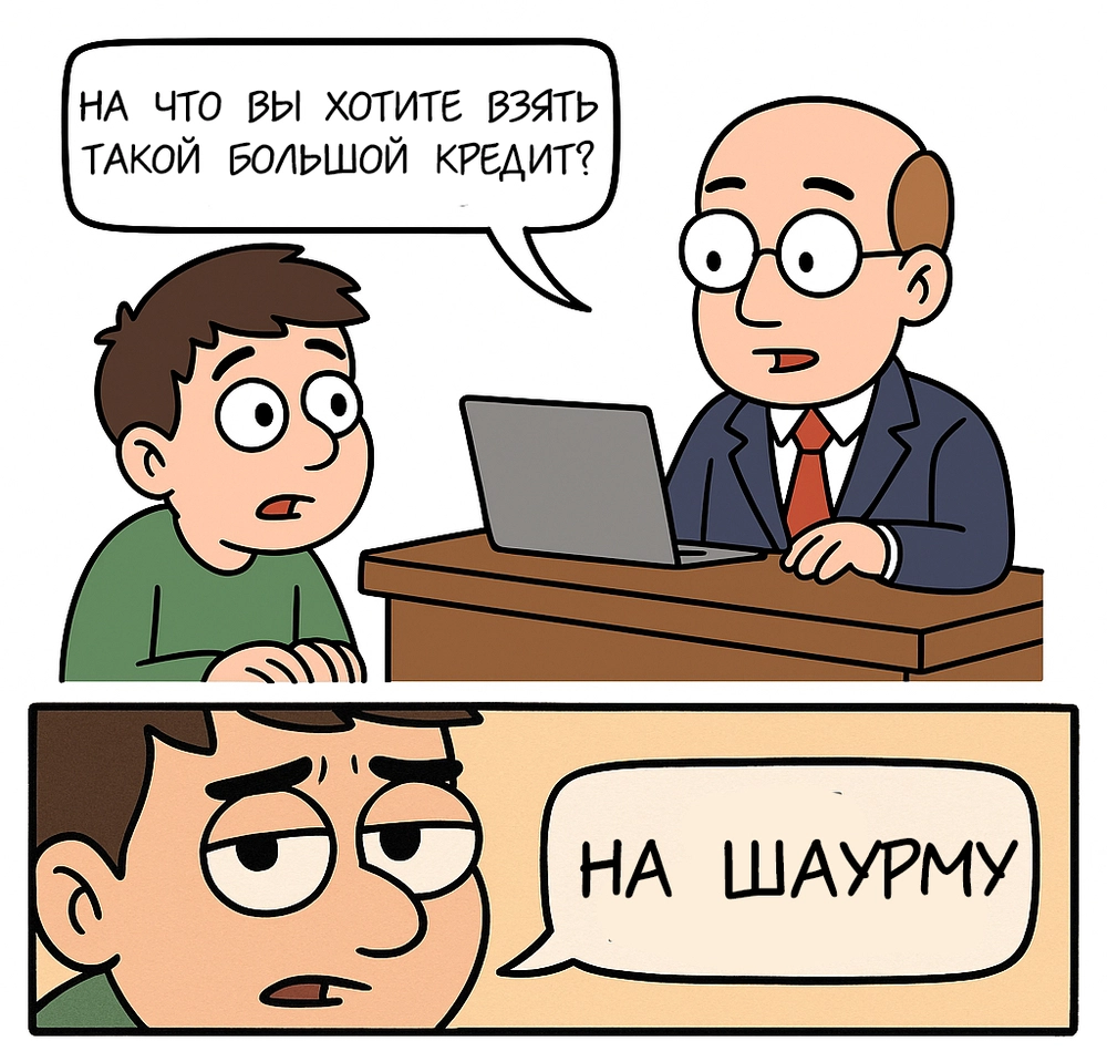 На что в хотите взять такой большой кредит? На шаурму